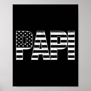 Póster Eeuu Patriótico Papi Día del Padre Bandera America