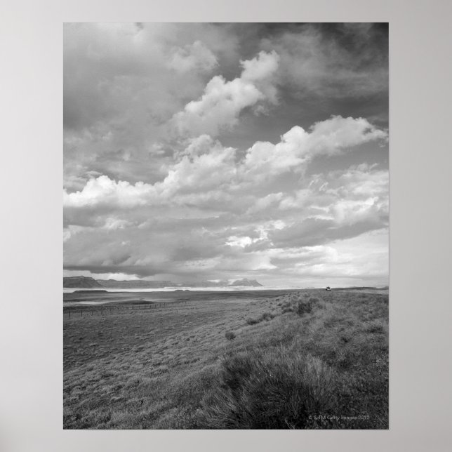 Póster EEUU, Utah, nubes sobre el paisaje (Frente)