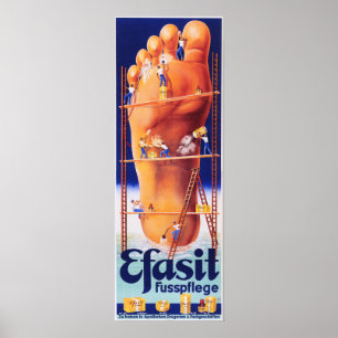 Póster EFASIT Fusspflege Foot Cream Lotion Pedicure Ad
