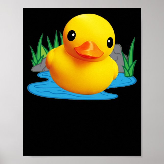Póster Efecto 3D de cubo de goma de pato (Frente)