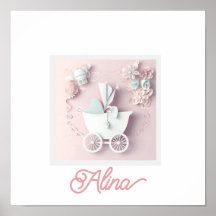 Efecto 3d para la chica bebé rosada