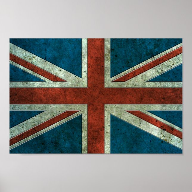 Póster Efecto de acero de la edad avanzada de la bandera  (Frente)
