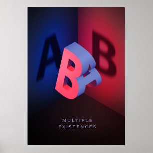 Póster Efecto de ilusión A y B 3d