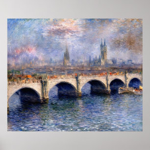 Póster Efecto de la luz solar del puente de Waterloo