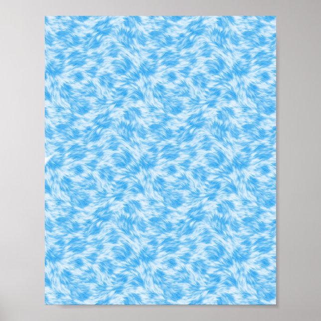 Póster Efecto de pelaje sintético azul y blanco (Frente)