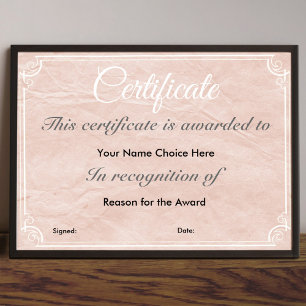 Póster Efecto de pergamino de certificado o premio.