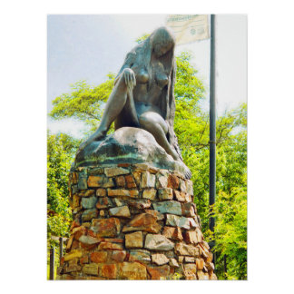 Póster Efecto de pintura de la estatua de Lorelei del Rin