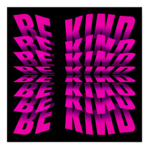 PÓSTER EFECTO DE TEXTO SE AMABLE TIPOGRAFÍA ROSA