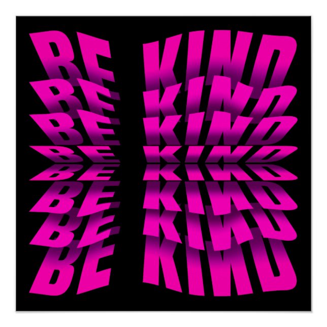 PÓSTER EFECTO DE TEXTO SE AMABLE TIPOGRAFÍA ROSA (Anverso)
