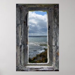 Póster Efecto de ventana del castillo - Ilusión con vista