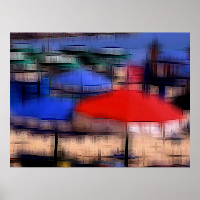 Póster Efecto digital de playa de "impresión" de estilo (Frente)