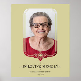 Póster Efecto dorado funerario Foto floreciente ornamenta