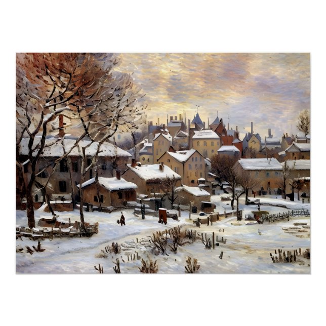 Póster Efecto Nieve con la configuración del sol (Anverso)