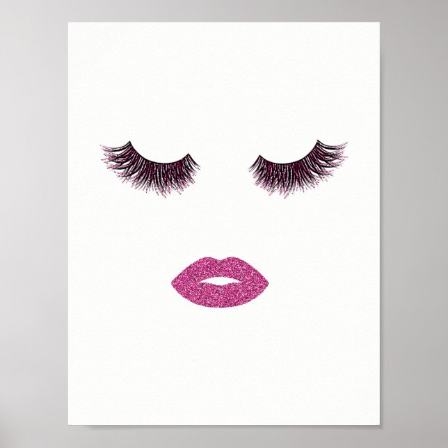 Póster Efecto purpurina de maquillaje (Frente)