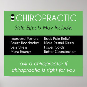Póster Efectos adversos del Poster quiropráctico [verde]