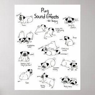 Póster Efectos de sonido de pug
