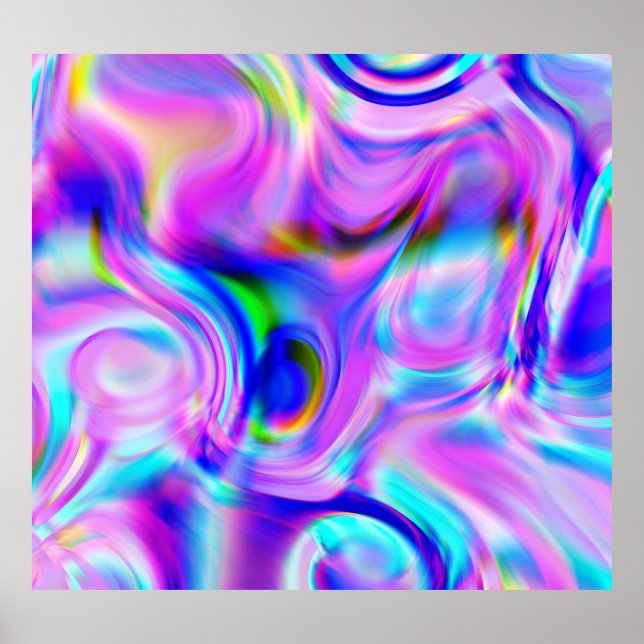 Póster Efectos digitales: patrón abstracto multicolor. (Frente)