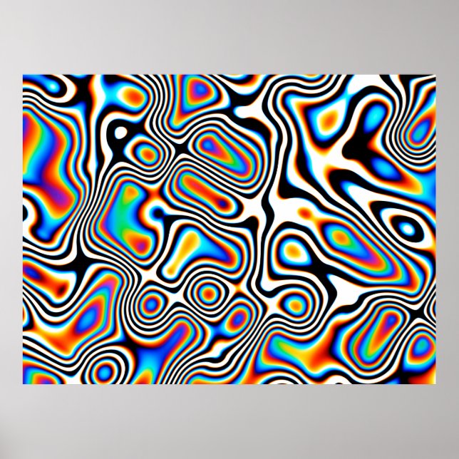 Póster Efectos digitales. Vibrante fondo abstracto. Colo (Frente)