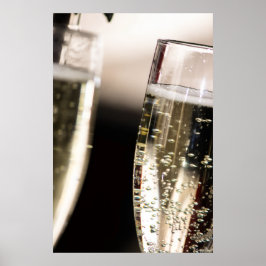 Póster Efervescencia Dorada: Burbujas de Champagne Macro 