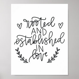 Póster Efesiano 3:17 - Establecido en el amor - Poster