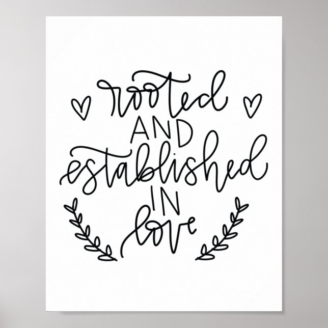 Póster Efesiano 3:17 - Establecido en el amor - Poster (Frente)