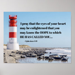 Póster Efesios 1:18 Rezo para que conozcas la ESPERANZA
