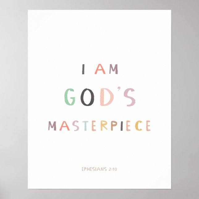 Póster Efesios 2:10 Soy la obra maestra de Dios (Frente)