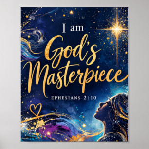 Póster Efesios 2:10 Soy la Obra Maestra de Dios Cristian