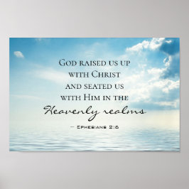Póster Efesios 2:6 Dios nos levantó con Cristo, Biblia