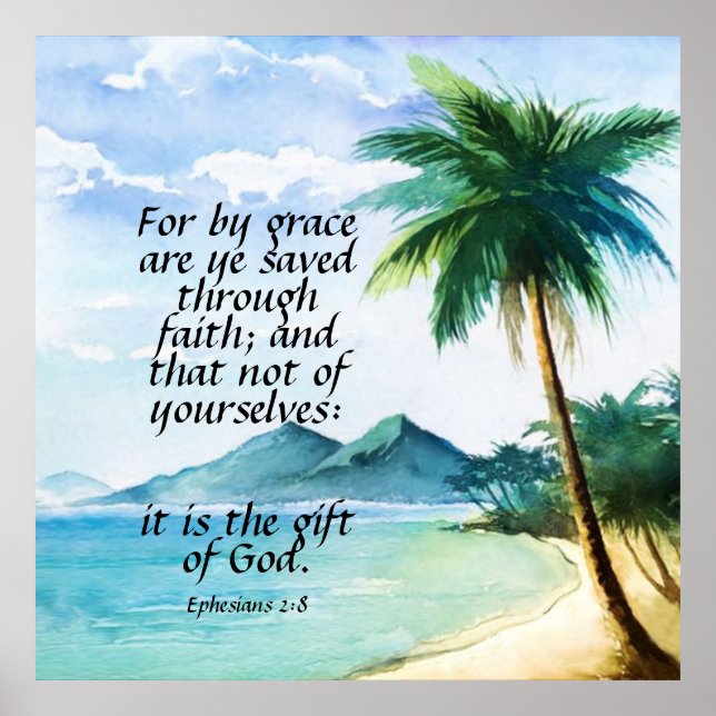 Póster Efesios 2:8 (Frente)