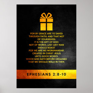 Póster Efesios 2:8-10 Verso de la Biblia