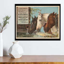 Póster Efímera Publicitaria de Caballos de Granja Bebiend