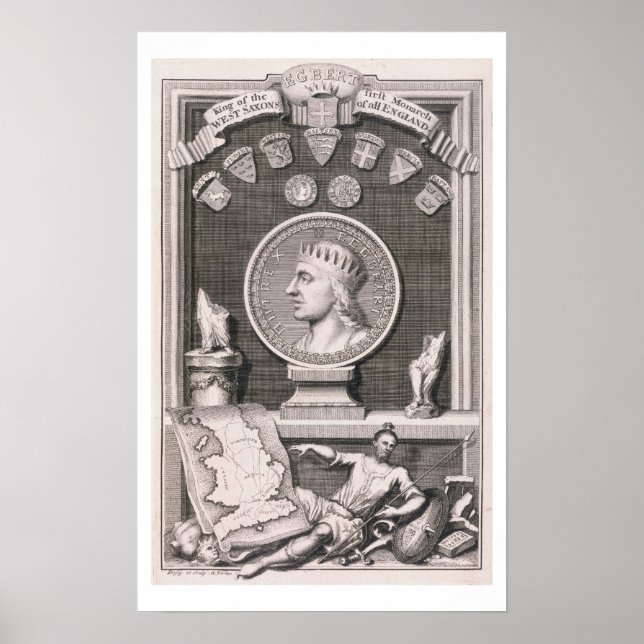Póster Egbert (d.839) Rey de los sajones occidentales, pr (Frente)