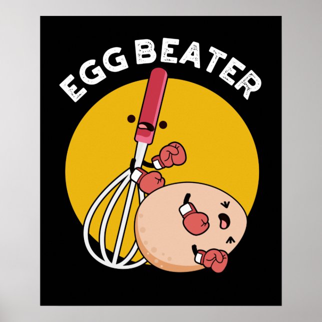 Póster Egg Beater Gracioso Boxing Pun Dark BG (Frente)