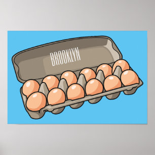 Póster Egg carton cartoon illustration
