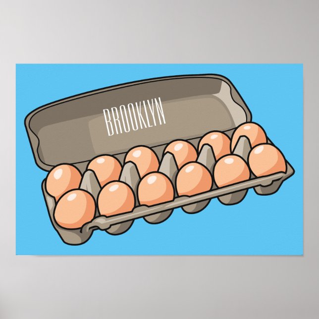 Póster Egg carton cartoon illustration  (Frente)