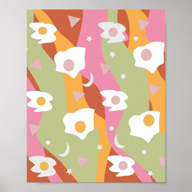 Póster Egg Fried Vintage Pop Art Print (Frente)