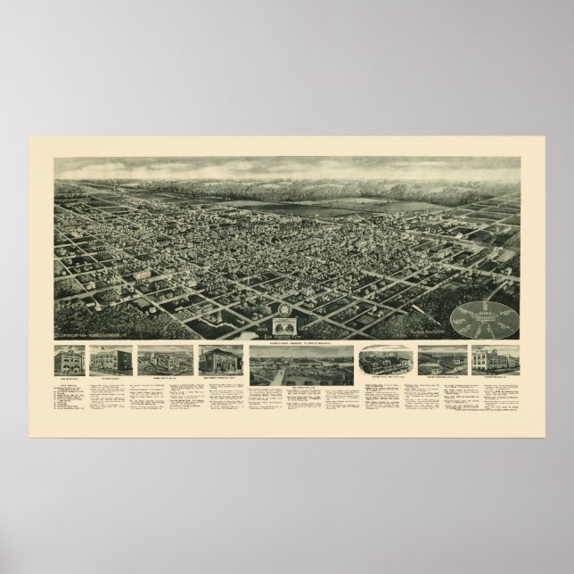 Póster Egg Harbour City, NJ Panoramic Map - 1924 (Frente)