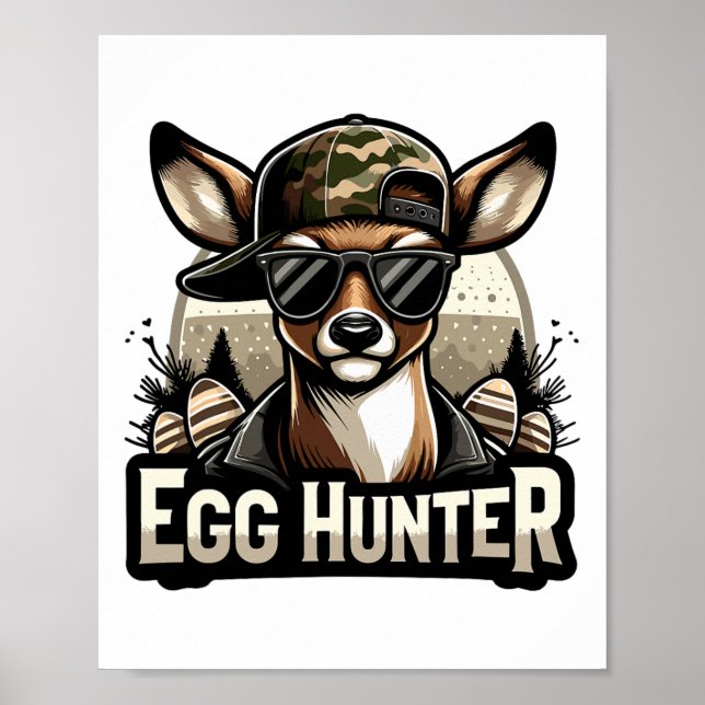 Póster Egg Hunter Deer Buck Backup Cap Deer Huning Eas (Frente)