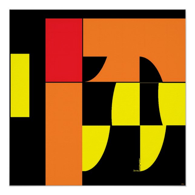 Póster Egg Invader III - Ken Gage Abstract Art (Anverso)