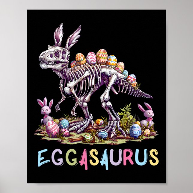 Póster Eggasaurus Pascua Estegosaurus Dinosaurios Niños T (Frente)