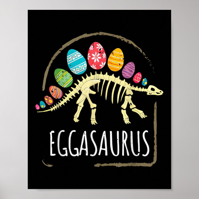 Póster Eggasaurus Pascua Estegosaurus Dinosaurios Niños T (Frente)