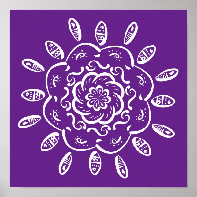 Póster Eggplant Mandala (Frente)