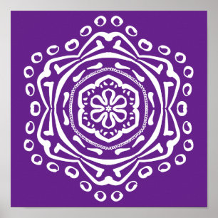 Póster Eggplant Mandala