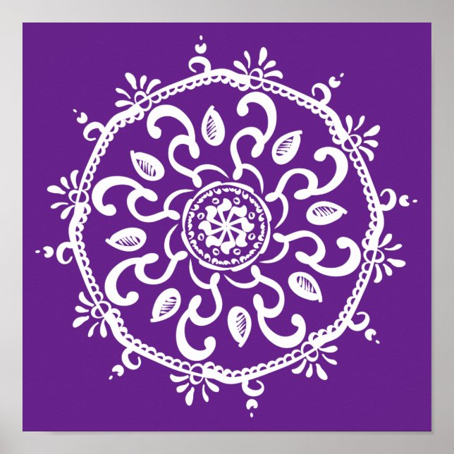 Póster Eggplant Mandala (Frente)