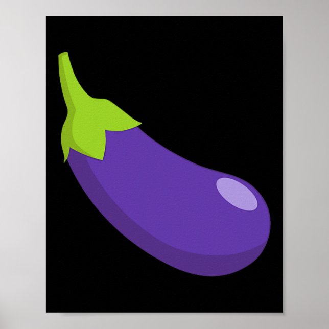 Póster Eggplant Y Peach Pareja Icono Emoticon C (Frente)