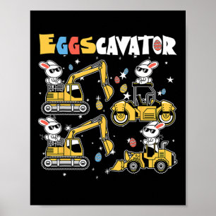 Póster Eggscavator Semana Santa Caza Caza Camiones De Con