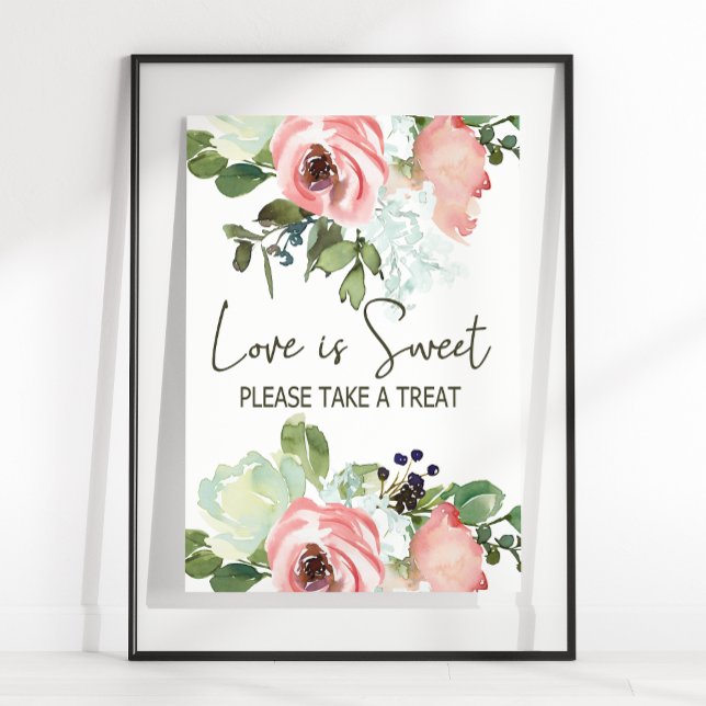 Póster Eggshell y Rubor Floral Boda Love is Sweet (Subido por el creador)