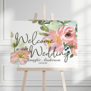 Póster Eggshell y Rubor Floral Bridal Shower Poster