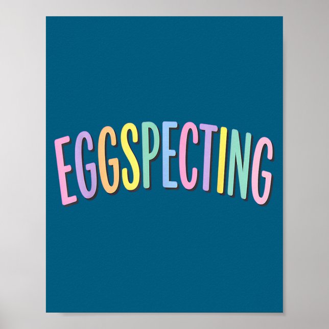 Póster Eggspecting Pascua esperando padres embarazo (Frente)